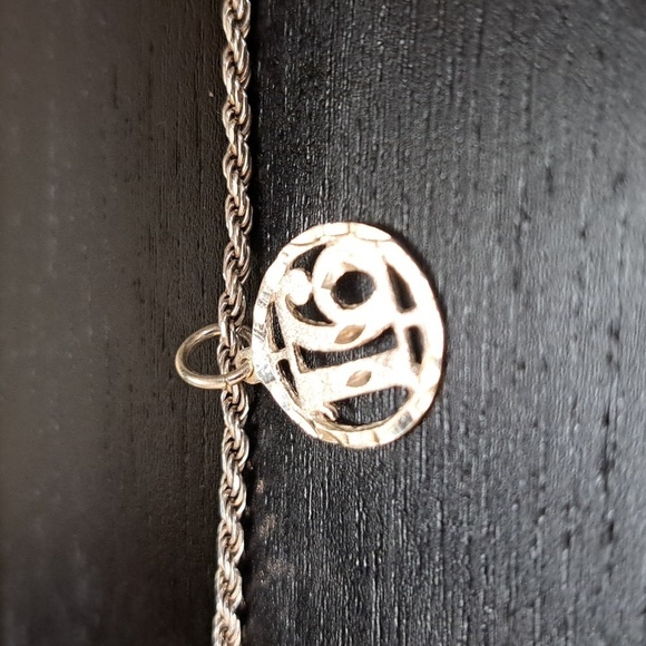 Silver Bracelet 925 Italian Bracelet with Silver Plated 16" charm - Picture 4 of 5